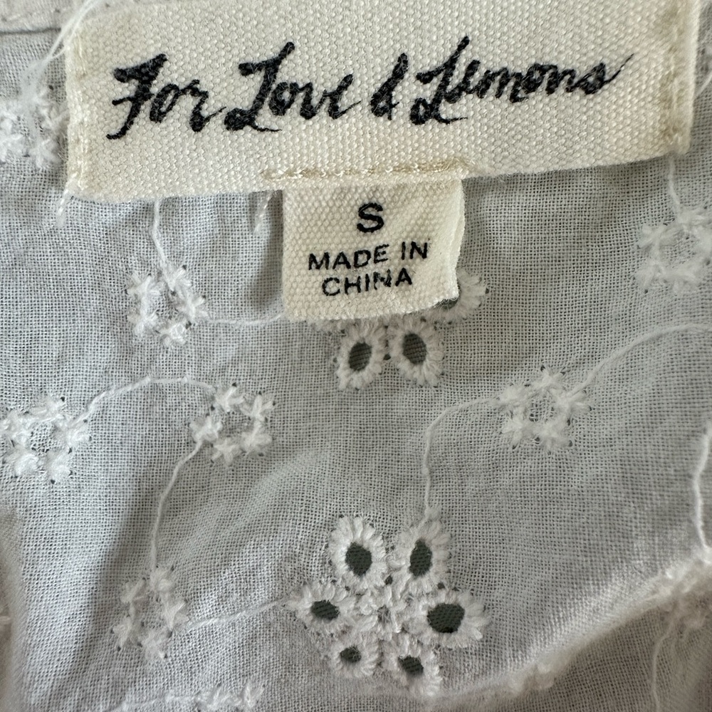 For Love and Lemons Women's Summer Bora Blouse White Size S - Picture 6 of 6